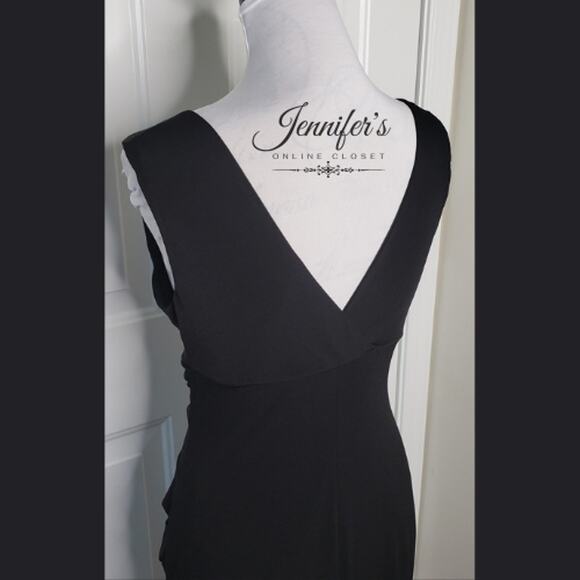 3/$30 Connected Apparel Women's Black V Neck Dress Size 6 - Picture 7 of 10